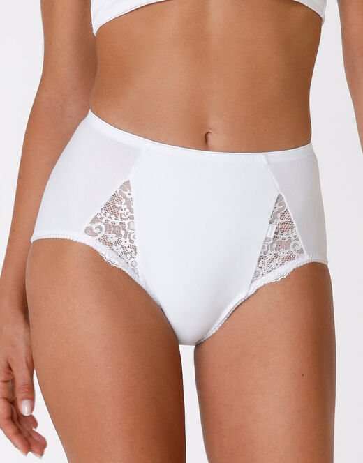Lovable Slip maxi contenitivo Lovely Charme, bianco in cotone elasticizzato con pizzo Offerta Anniversario