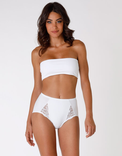 Lovable Slip maxi contenitivo Lovely Charme, bianco in cotone elasticizzato con pizzo Offerta Anniversario