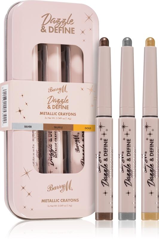 Barry M Barry M Dazzle & Define Metallic Crayon matita occhi metallizzata confezione conveniente 3 x 1 4 g