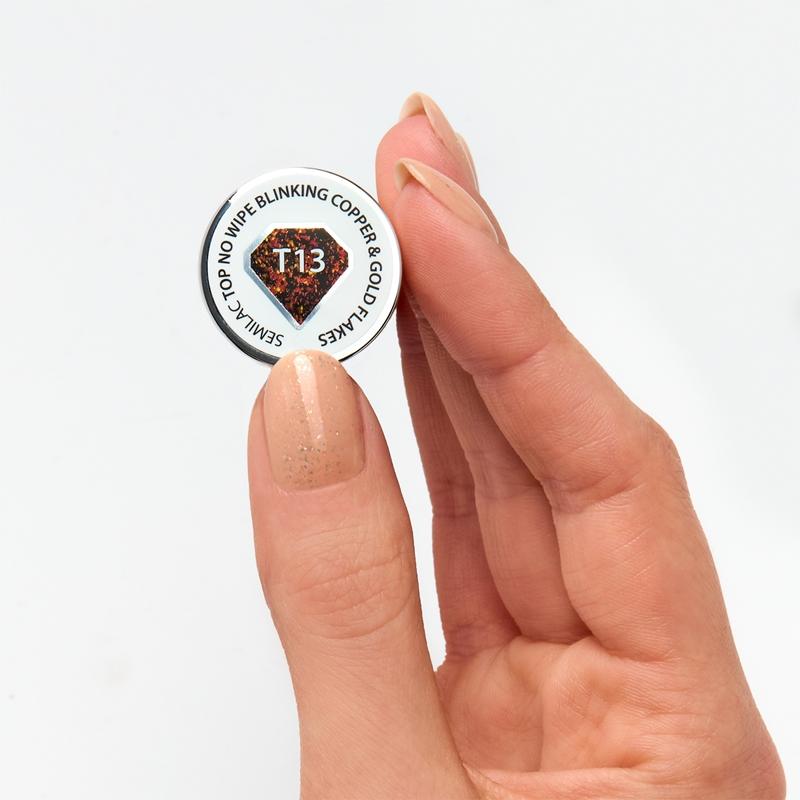 Semilac Semilac Top No Wipe Blinking gel smalto coprente con glitter Shopping Online