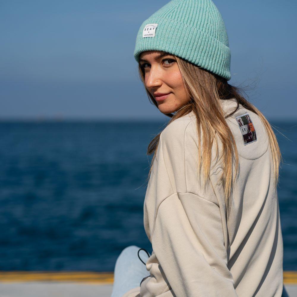 Seay / Felpa Girocollo Cappuccino Delavé Moda