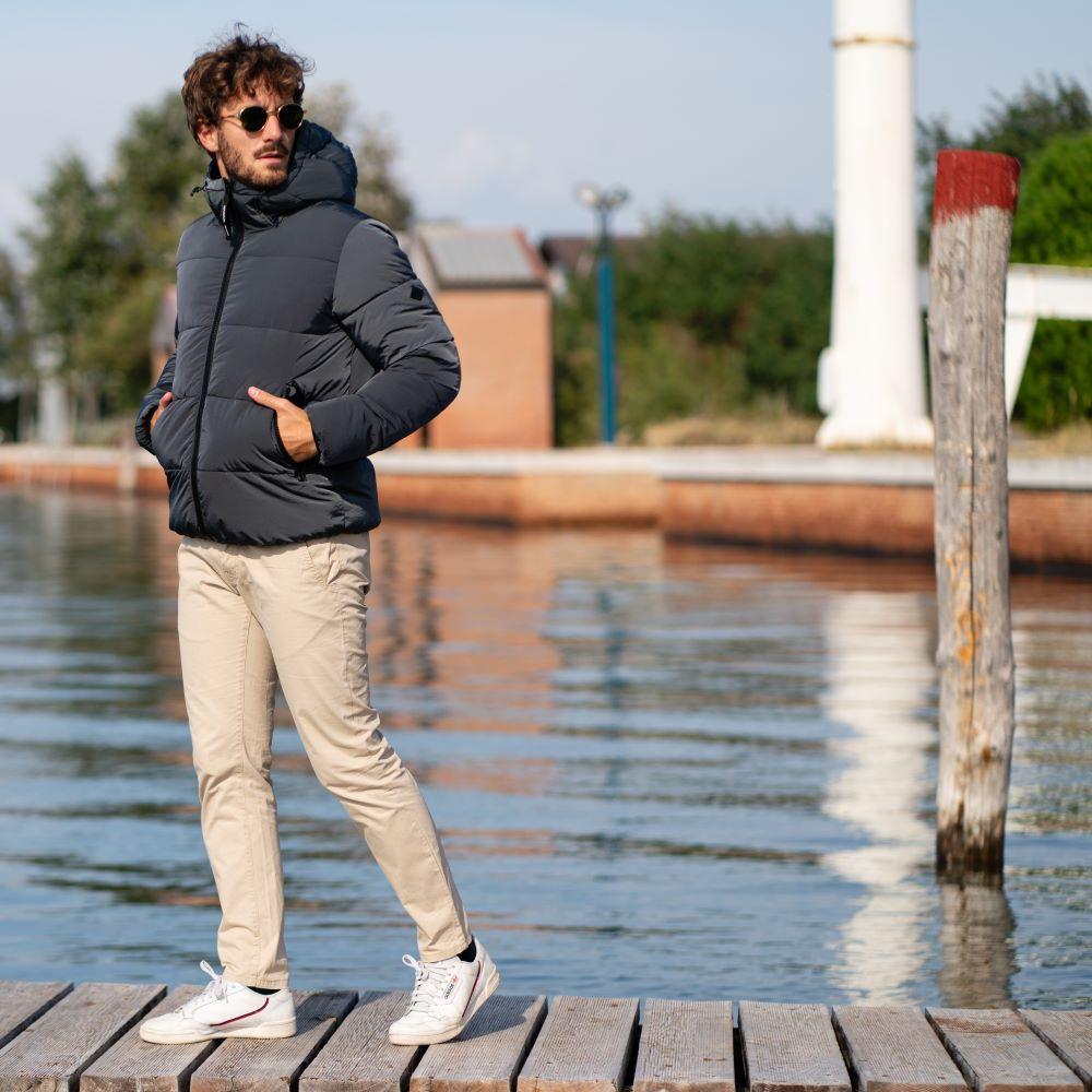 Seay / Piumino Grigio Ferro con Cappuccio Negozi Online