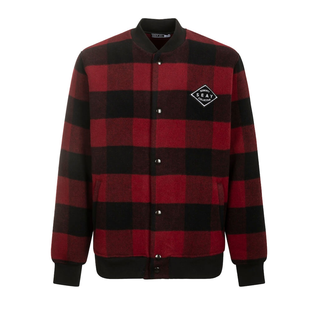 Seay / Giacca Varsity Quadri Rosso Nero Fino Al -60%