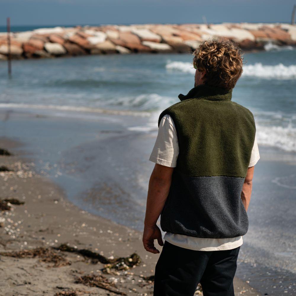 Seay / Gilet Teddy Sea Turtle & Nero Delavé Prezzo Ridotto