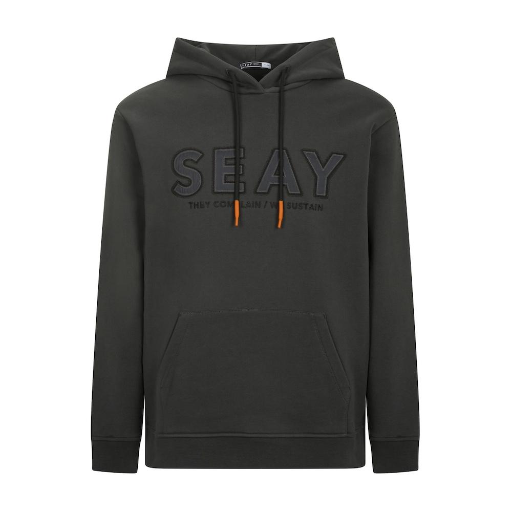 Seay / Felpa con Cappuccio Nera Delavé Sconto di tempo limitato