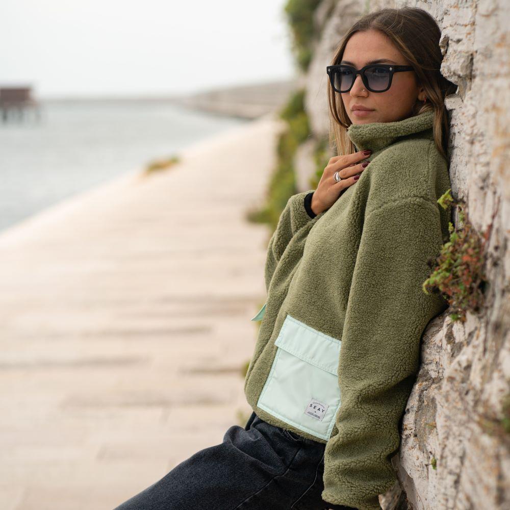 Seay / Giacca Teddy Verde Menta In Vendita