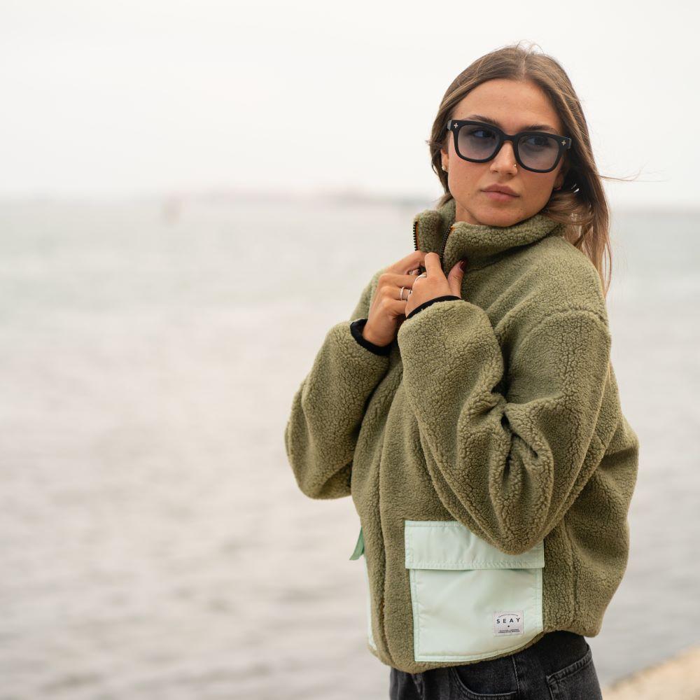 Seay / Giacca Teddy Verde Menta In Vendita
