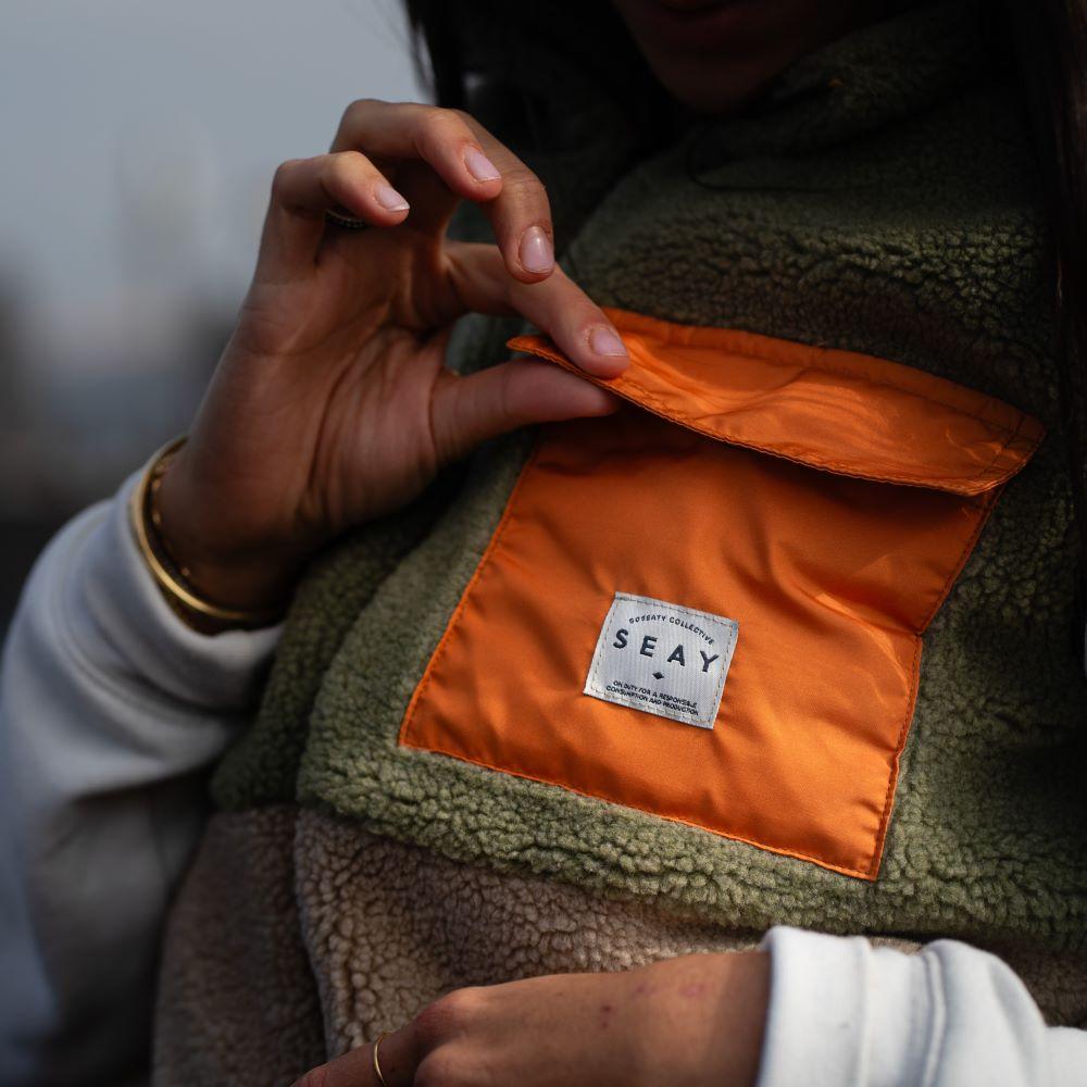 Seay / Gilet Teddy Verde Menta & Natural Offerte