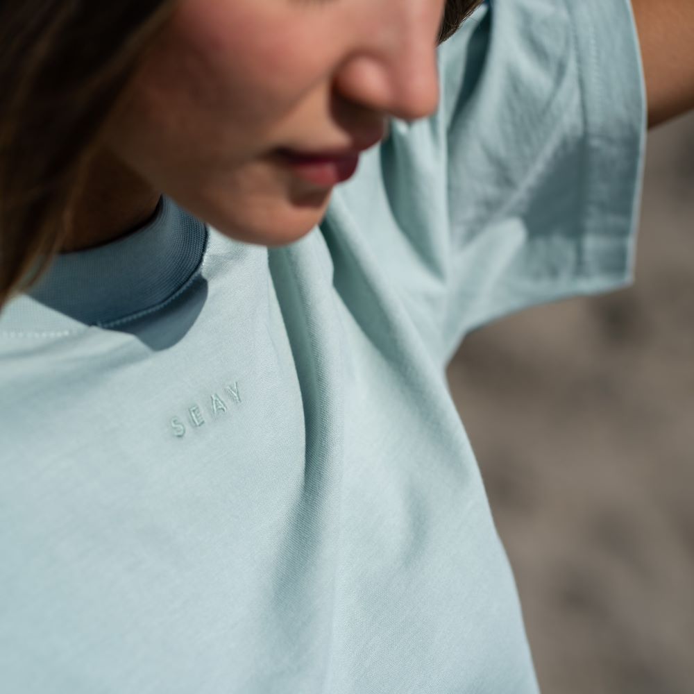 Seay / T-Shirt Verde Menta Delavé I Più Venduti