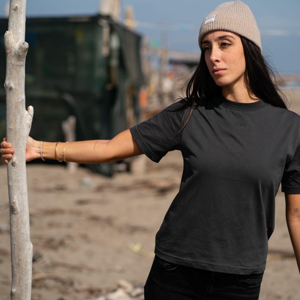 Seay / T-shirt Nera Delavé Vendite Flash