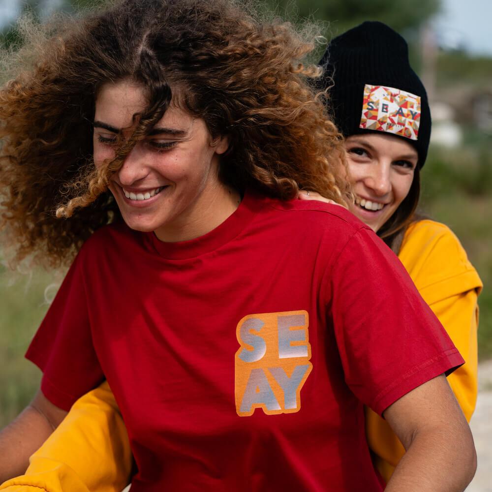 Seay / T-Shirt Loose Fit Rossa Italy