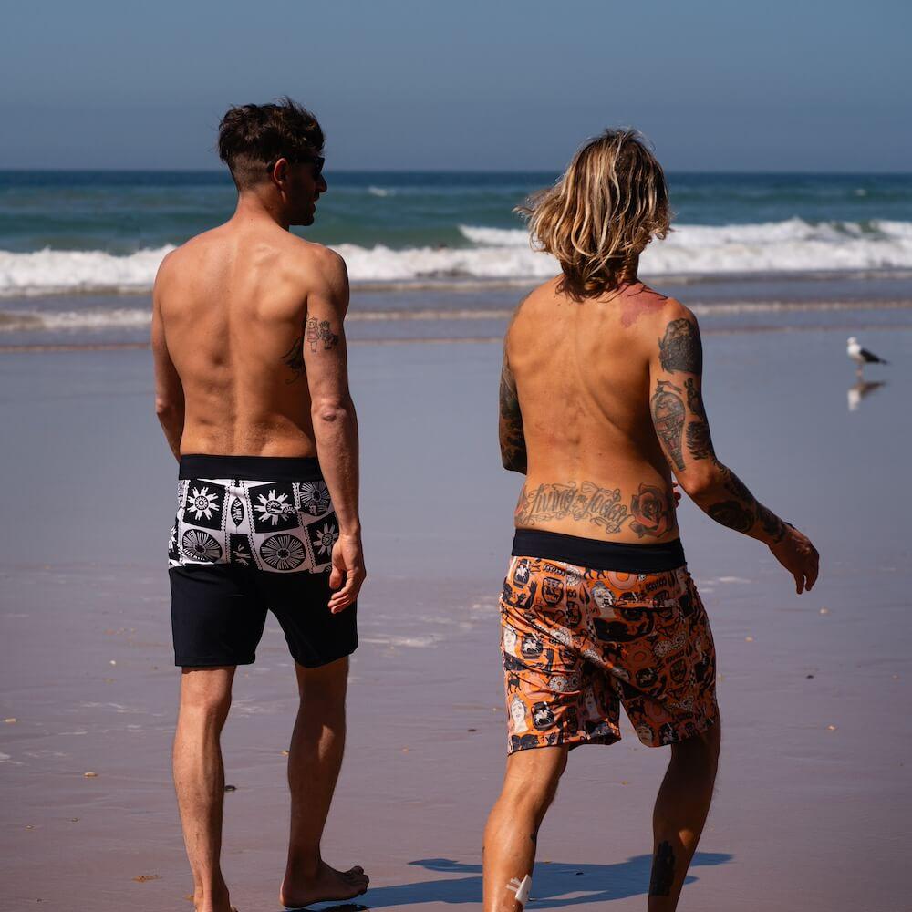 Seay / Boardshort Bianco Nero Symbols Consegna Veloce