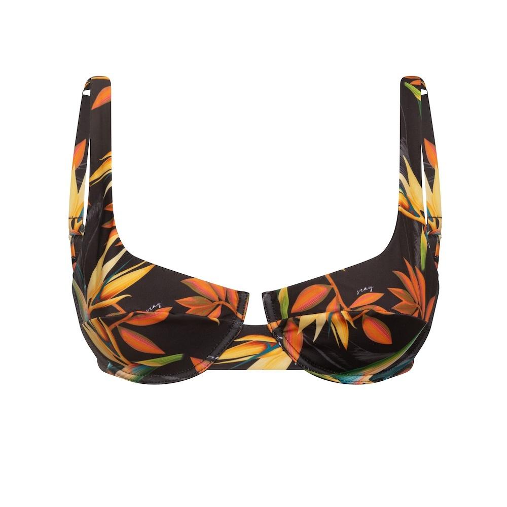 Seay / Top Bikini con Ferretto Nero Bird of Paradise Economico
