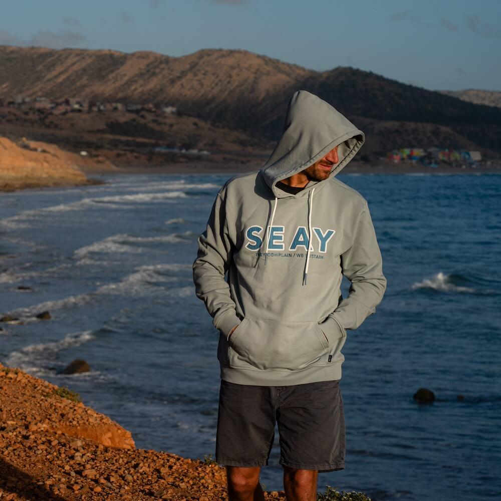 Seay / Felpa con Cappuccio Grigia Bamboo Vendita Calda