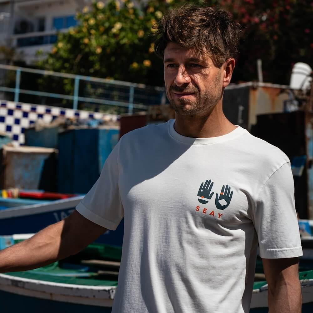 Seay / T-Shirt Bianca Save the Sea Vendite Flash
