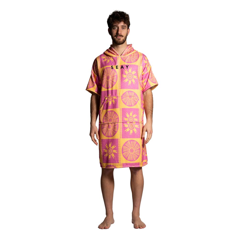 Seay / After Session Poncho Rosa Giallo Symbols Negozio