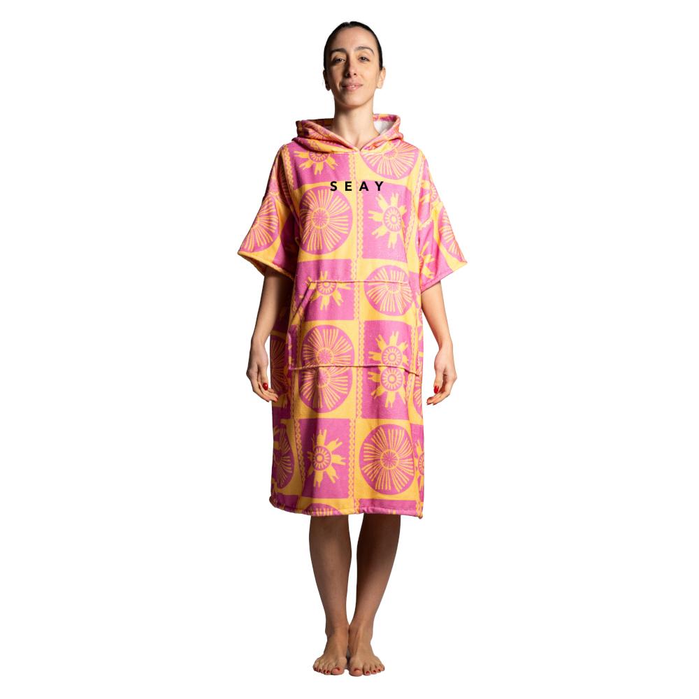 Seay / After Session Poncho Rosa Giallo Symbols Negozio