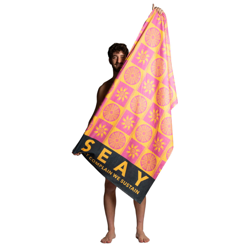 Seay / Telo Mare Rosa Giallo Symbols Moda