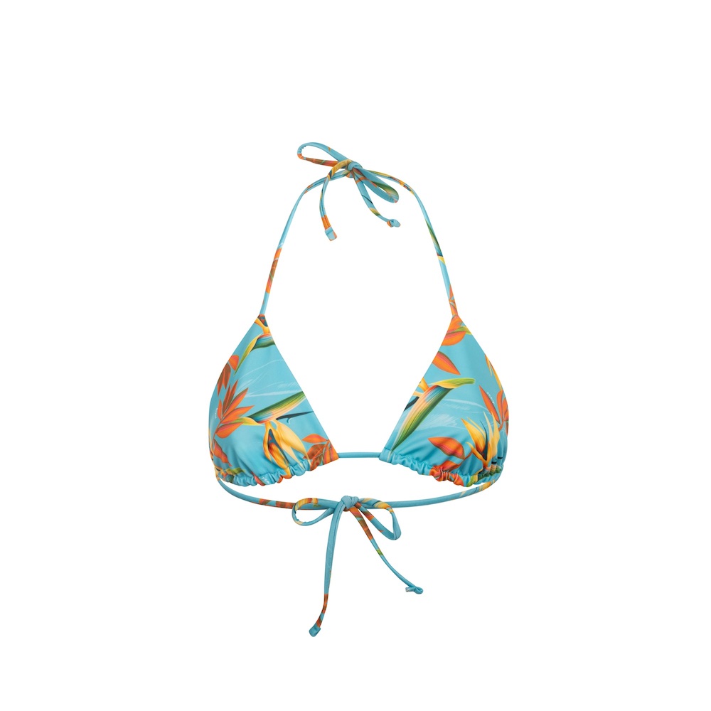 Seay / Triangolo Bikini Reversibile Azzurro Verde Bird of Paradise In Linea