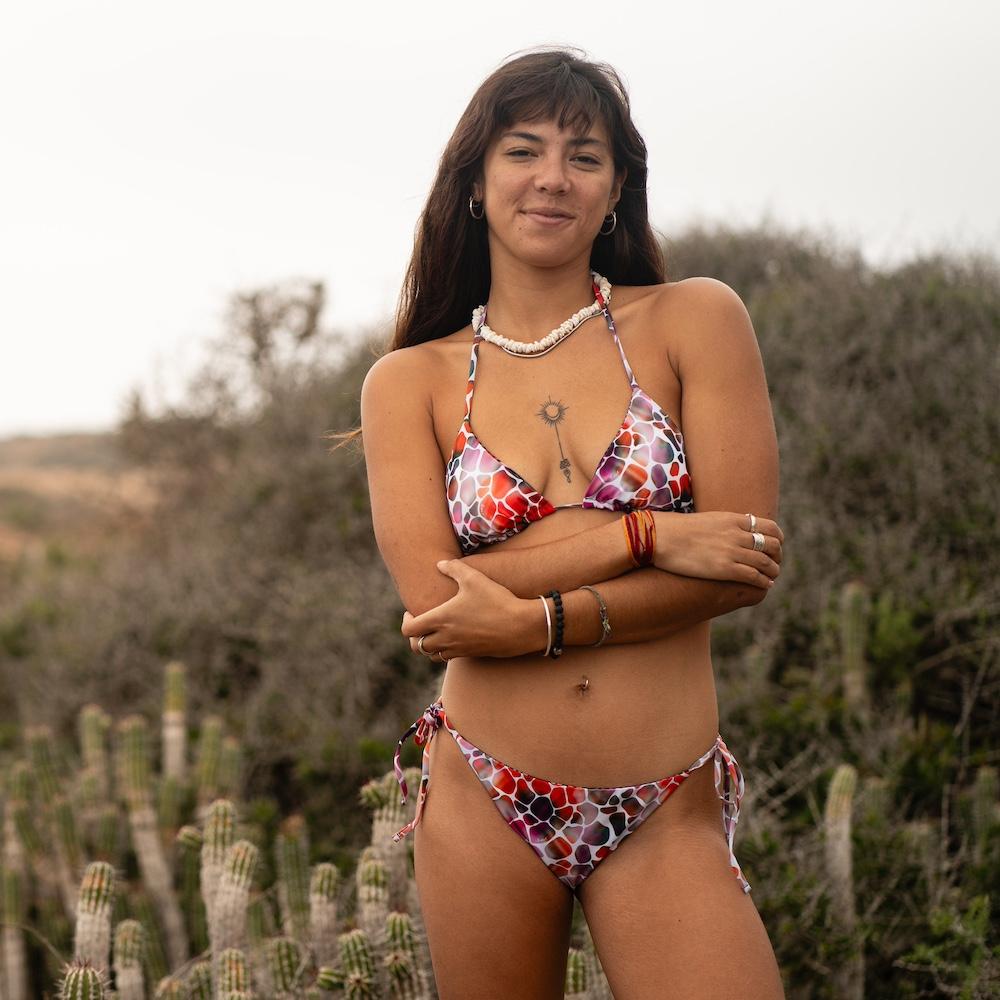 Seay / Triangolo Bikini Reversibile Nero Zebra & Giraffa Nuovo