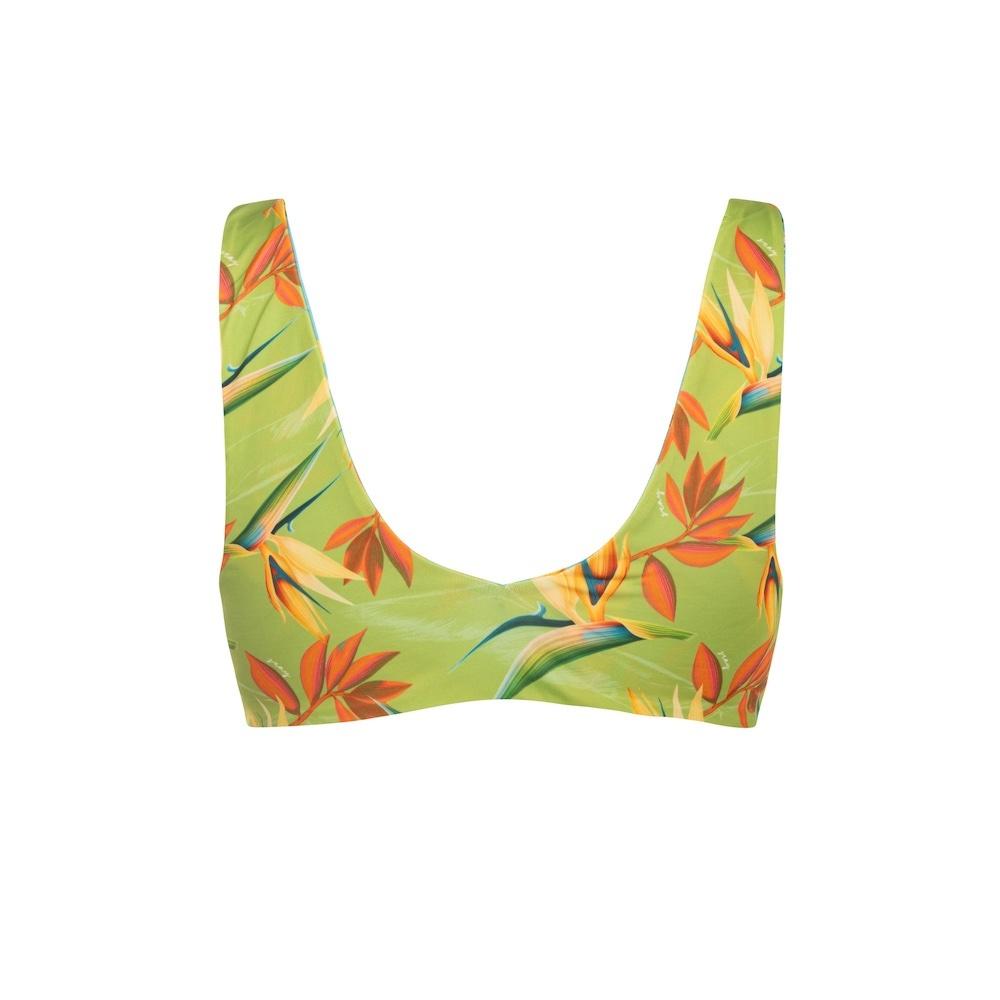 Seay / Bralette Bikini Reversibile Azzurro Verde Bird of Paradise Qualità