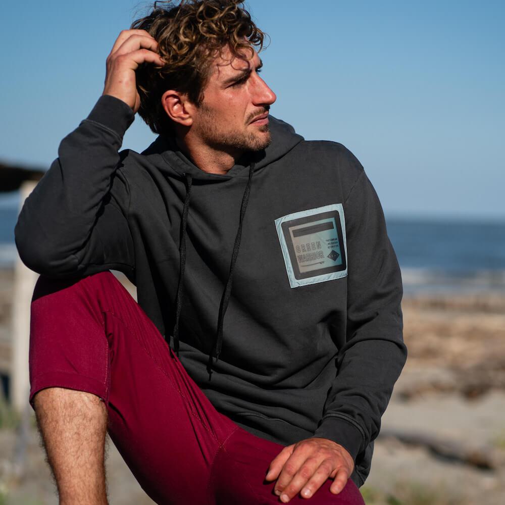 Seay / Felpa con Cappuccio Nera Siargao Italy
