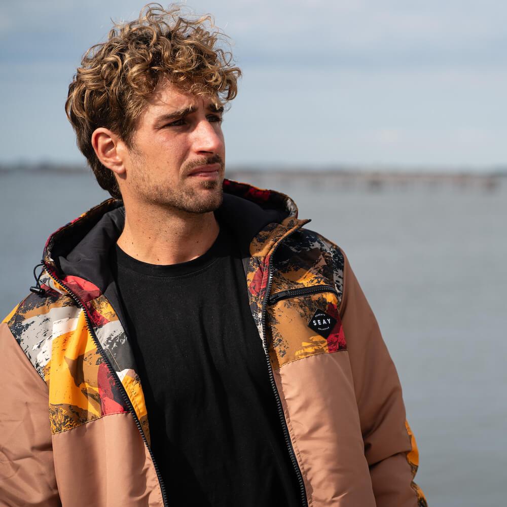 Seay / Giacca Imbottita Marrone Snapper In Linea