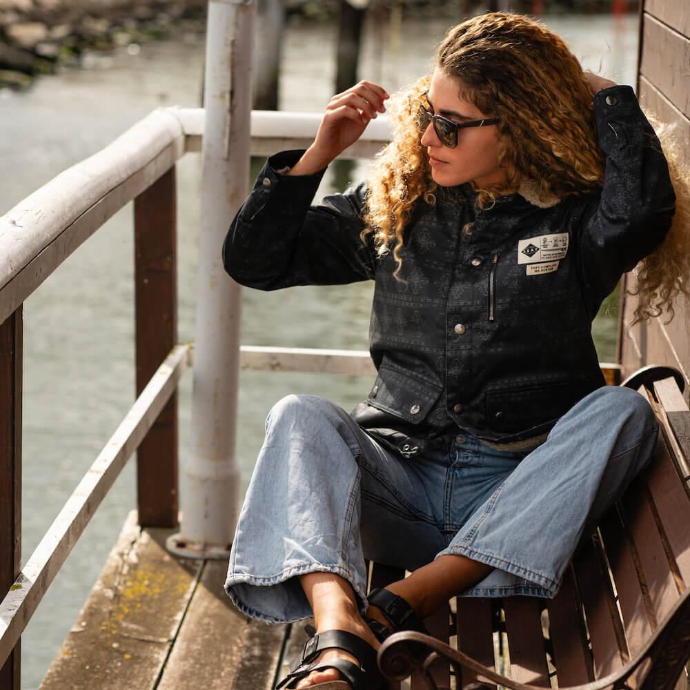 Seay / Giacca Denim Orsetto Nera Laguna Qualità