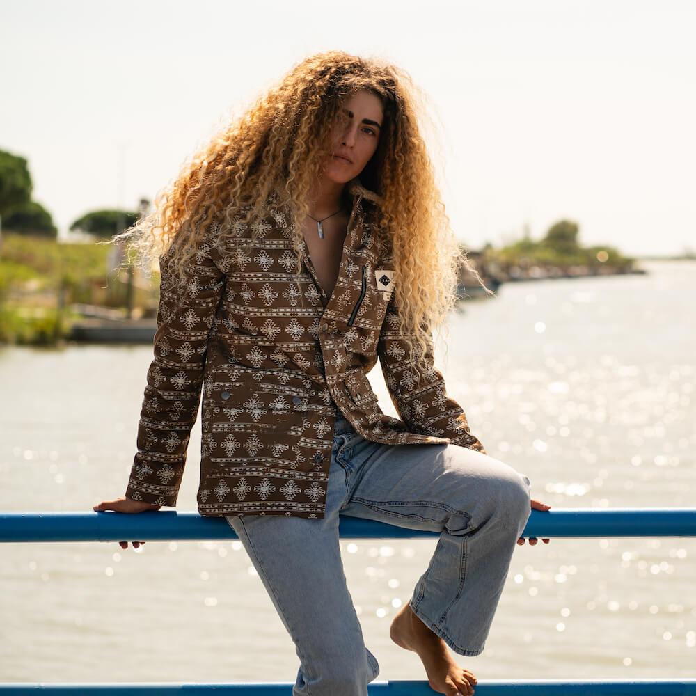 Seay / Giacca Denim Orsetto Marrone Laguna Vendita