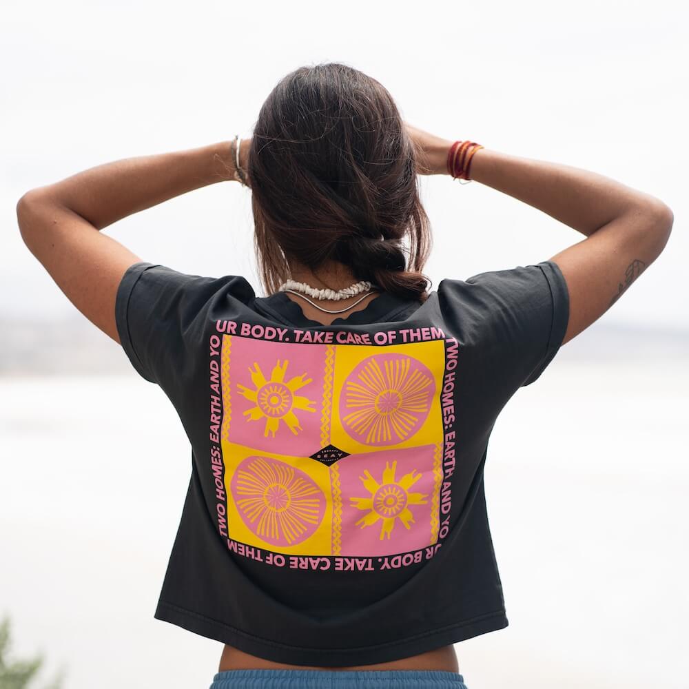 Seay / Crop T-Shirt Nera Symbols Shopping Online