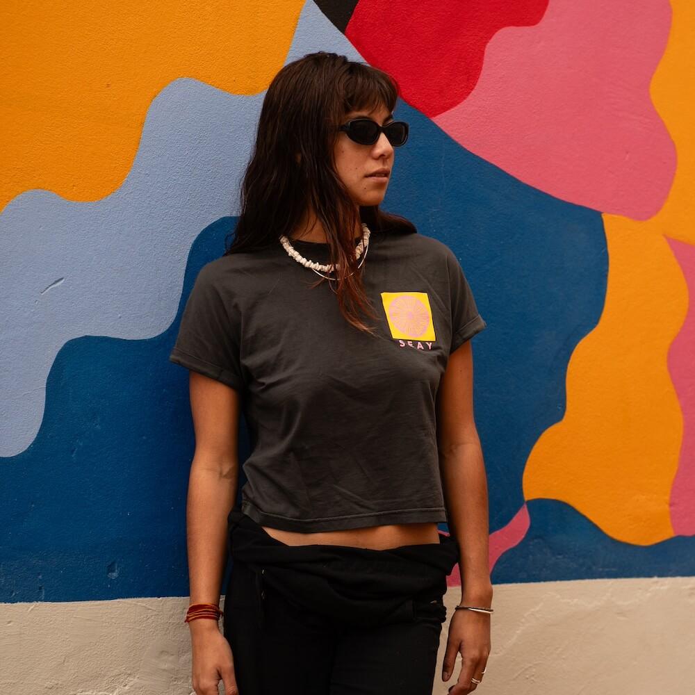 Seay / Crop T-Shirt Nera Symbols Shopping Online
