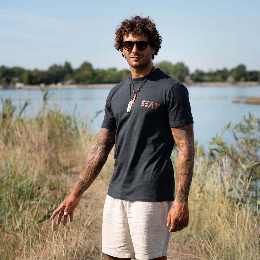 Seay T-Shirt Nera Pismo Economico
