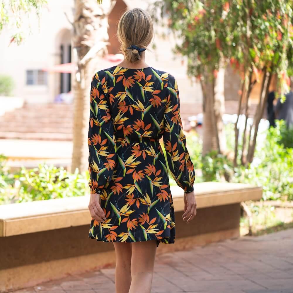 Seay / Abito Corto Nero Bird of Paradise In Saldo