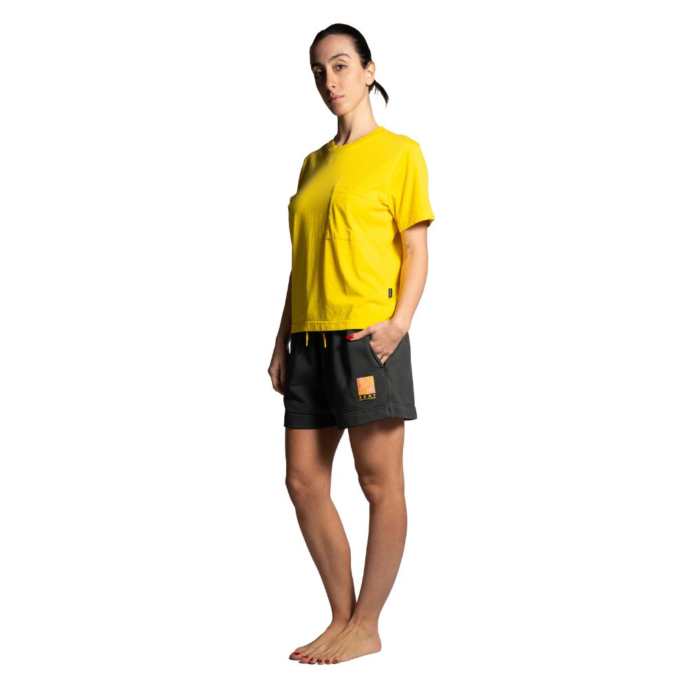 Seay / Pantalone Corto in Felpa Nero Symbols Moda