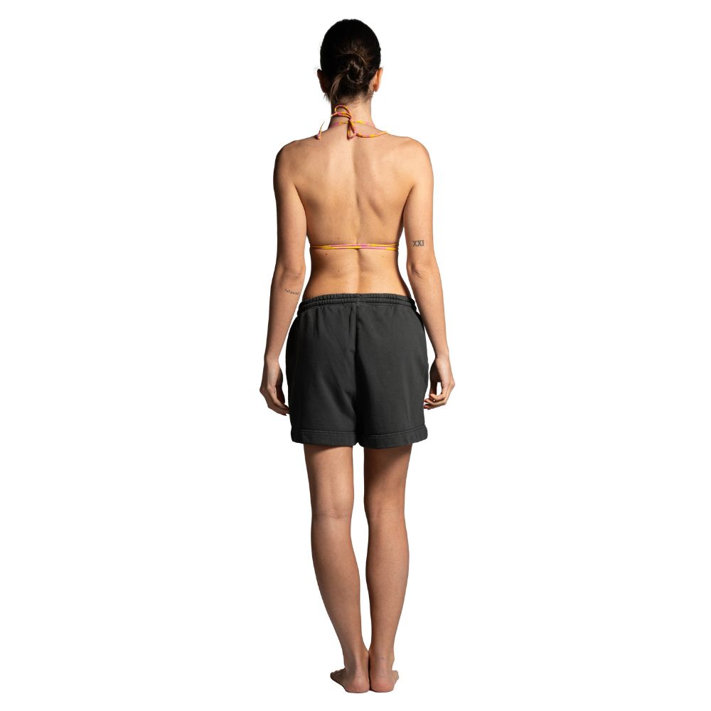 Seay / Pantalone Corto in Felpa Nero Symbols Moda