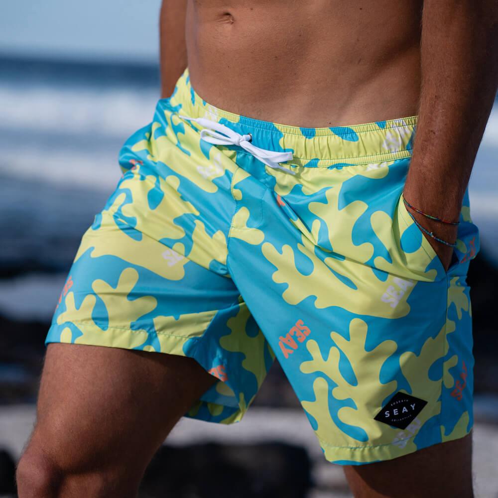 Seay / Swim Boxer Medio Giallo Blu Corallo Italy