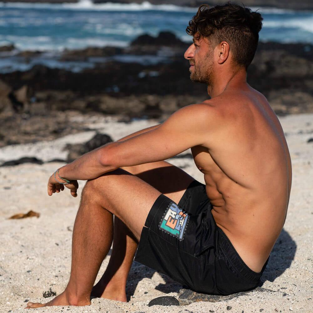 Seay / Swim Boxer Medio Nero Akaup Qualità
