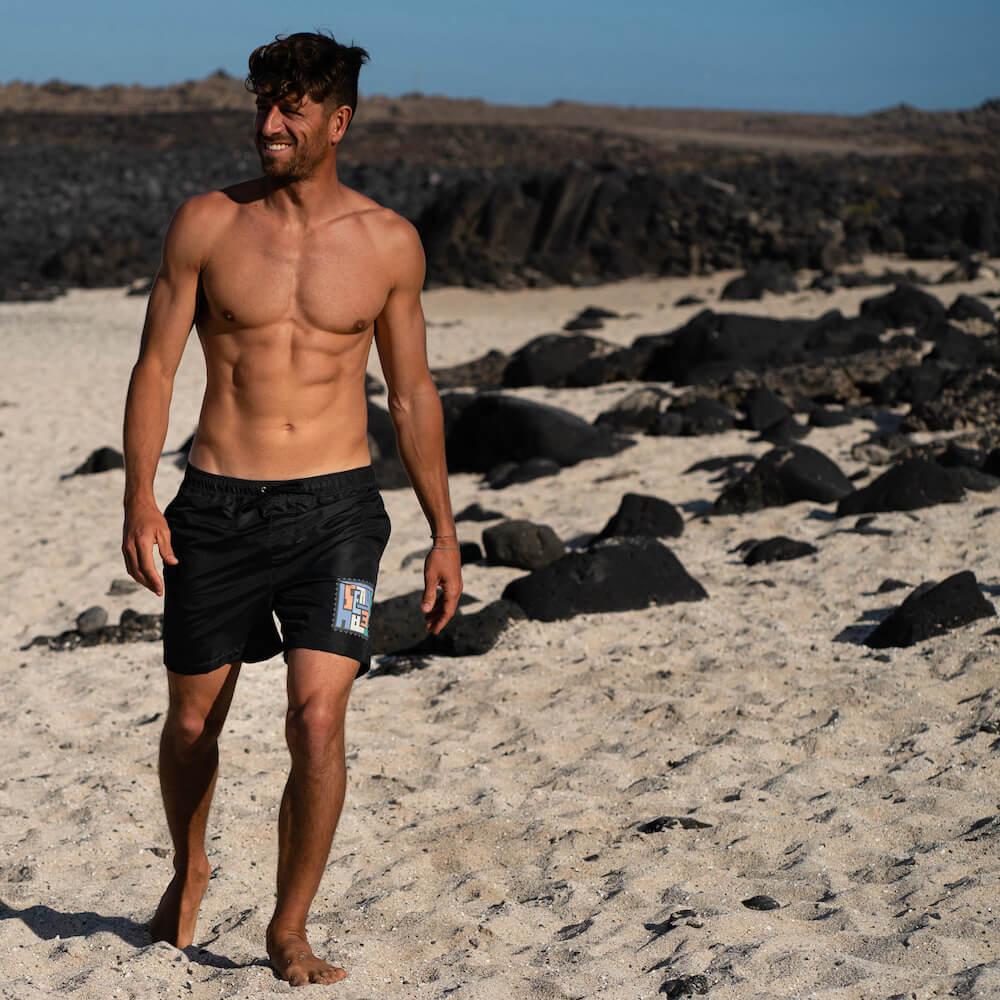 Seay / Swim Boxer Medio Nero Akaup Qualità