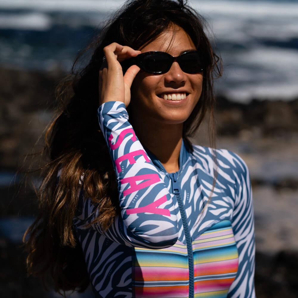 Seay / Muta da Surf Manica Lunga Zebra & Strisce Offerta Giorno del Papà