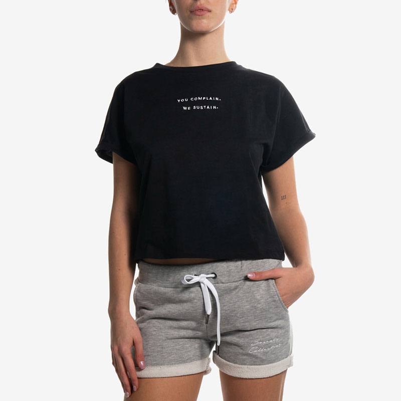 Seay Crop T-Shirt Black Palms Affare Del Giorno