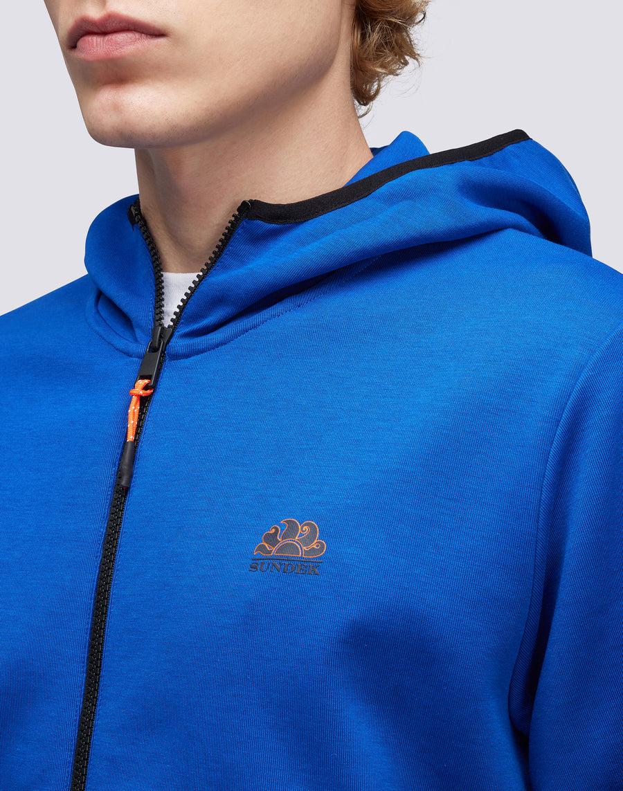 Sundek felpa full zip con cappuccio m411jhil400-00701 Negozi Online