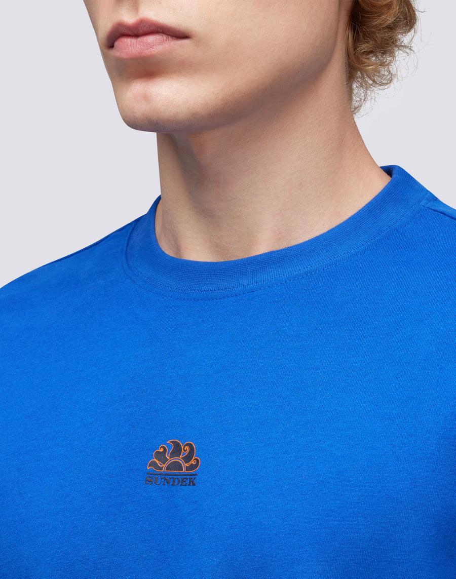 Sundek t-shirt girocollo in cotone con logo M667TEJS700-67501 Consegna Veloce
