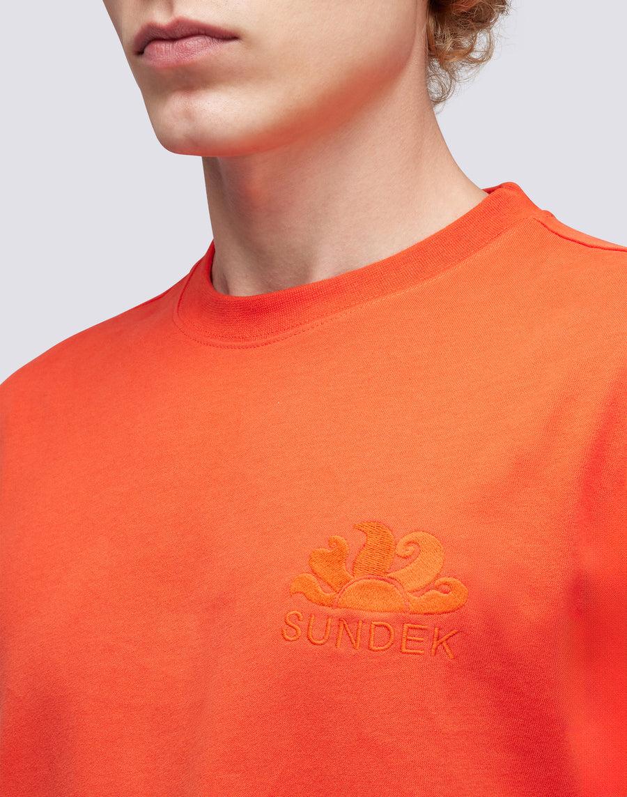 Sundek T-SHIRT GIROCOLLO CON LOGO RICAMATO M170TEJS700-A4200 Fino Al -60%