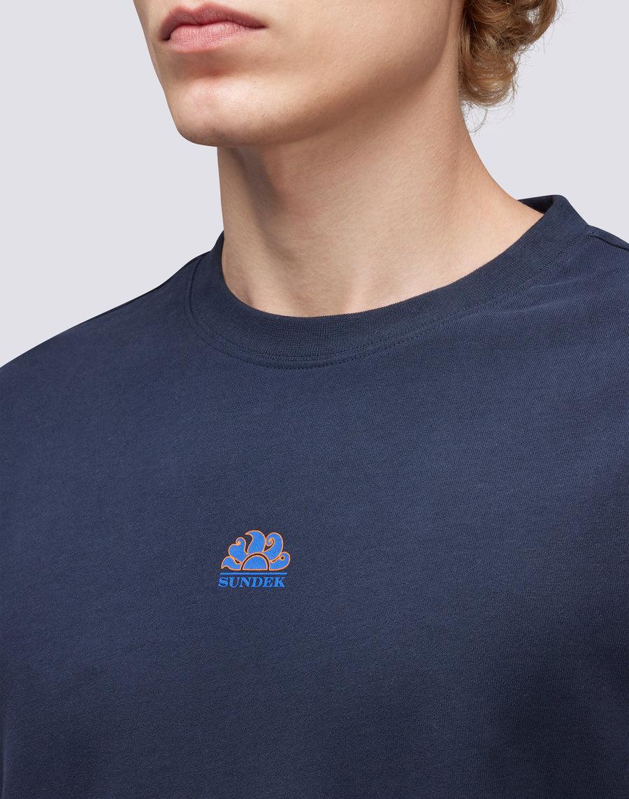 Sundek t-shirt girocollo in cotone con logo M667TEJS700-00701 Affare Del Giorno