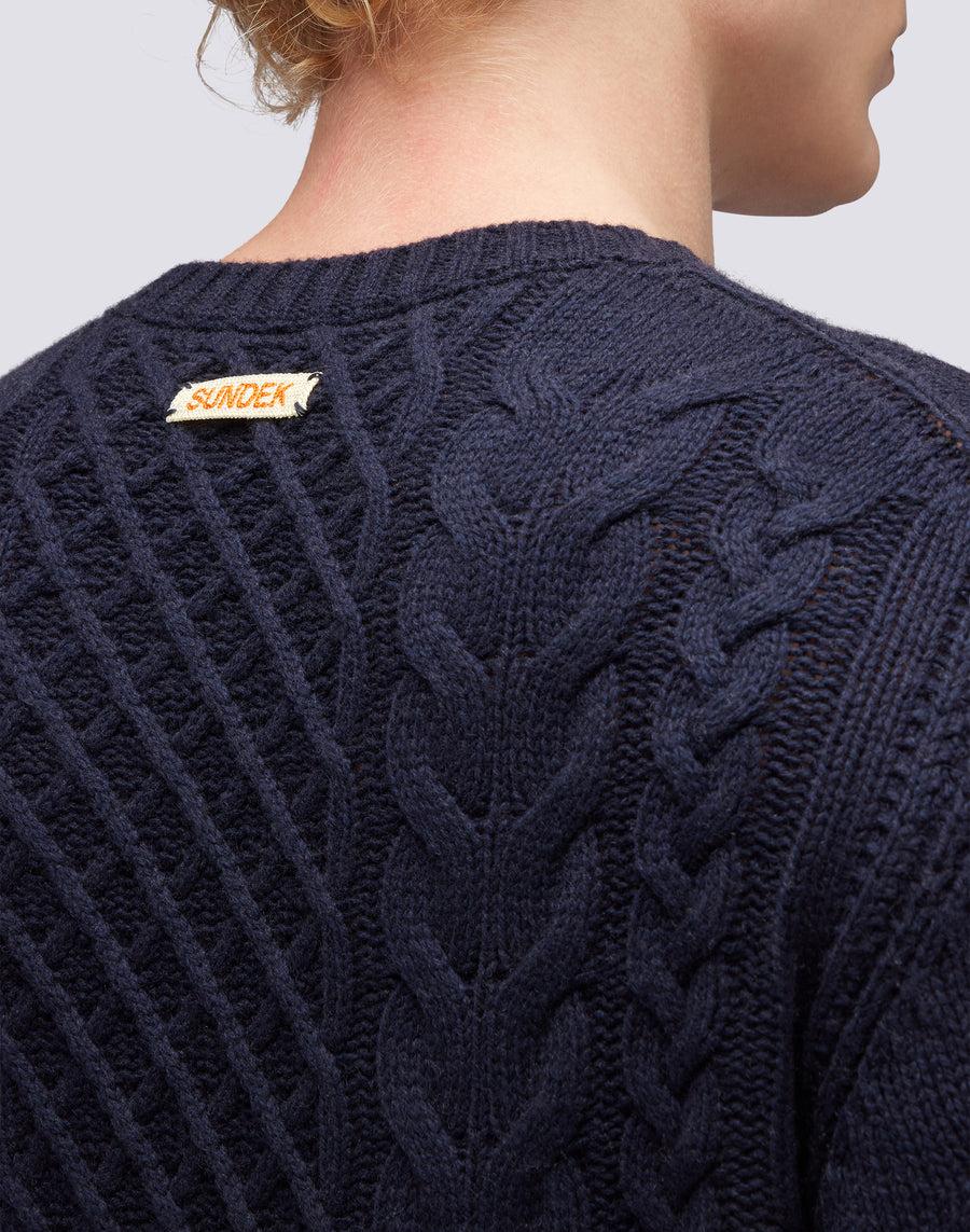 Sundek maglione a girocollo misto cashmere M354KIWS100-00700 In Vendita