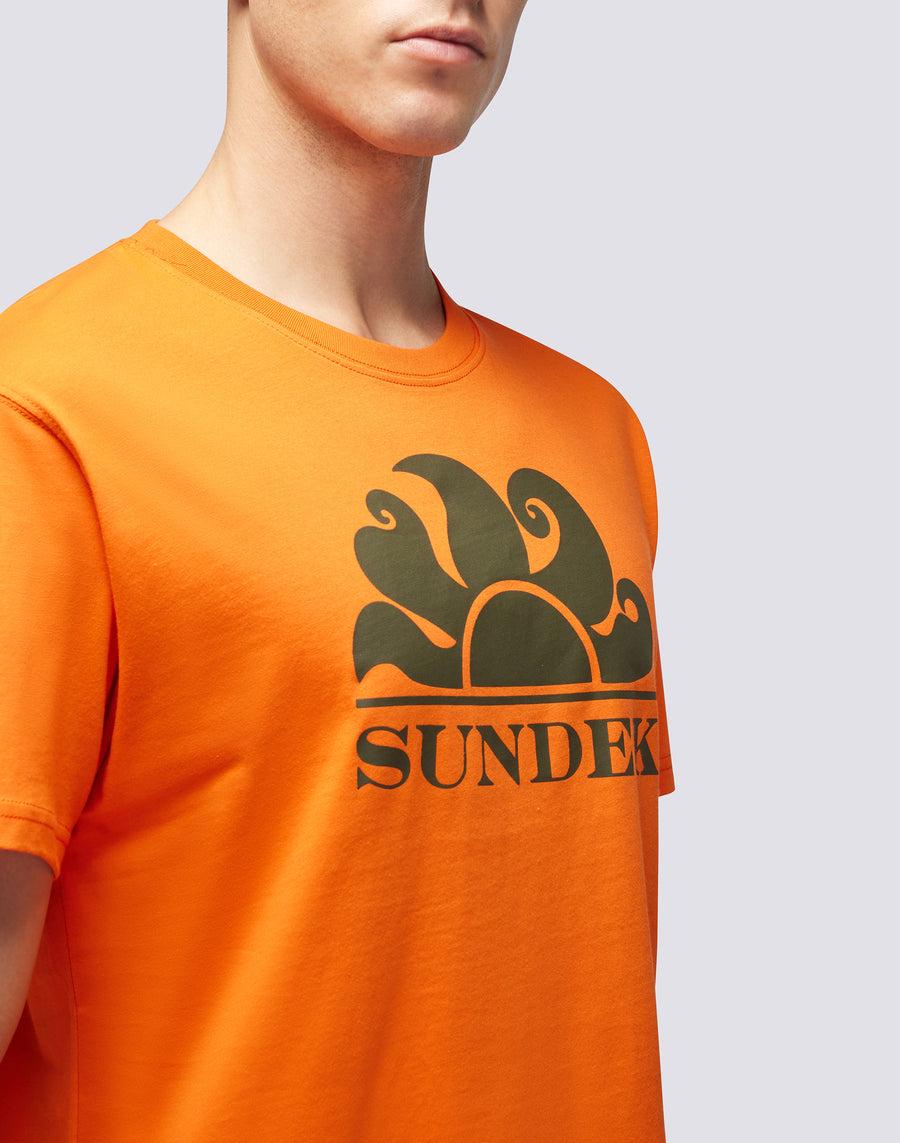 Sundek T-SHIRT GIROCOLLO CON STAMPA LOGO m021tej7800-55001 Promozione