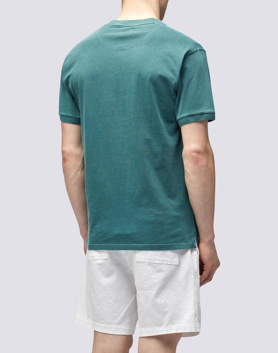 Sundek T-SHIRT NEW DEY GIROCOLLO TINTO CAPO CON LOGO m108tej78tc-86301 In Linea