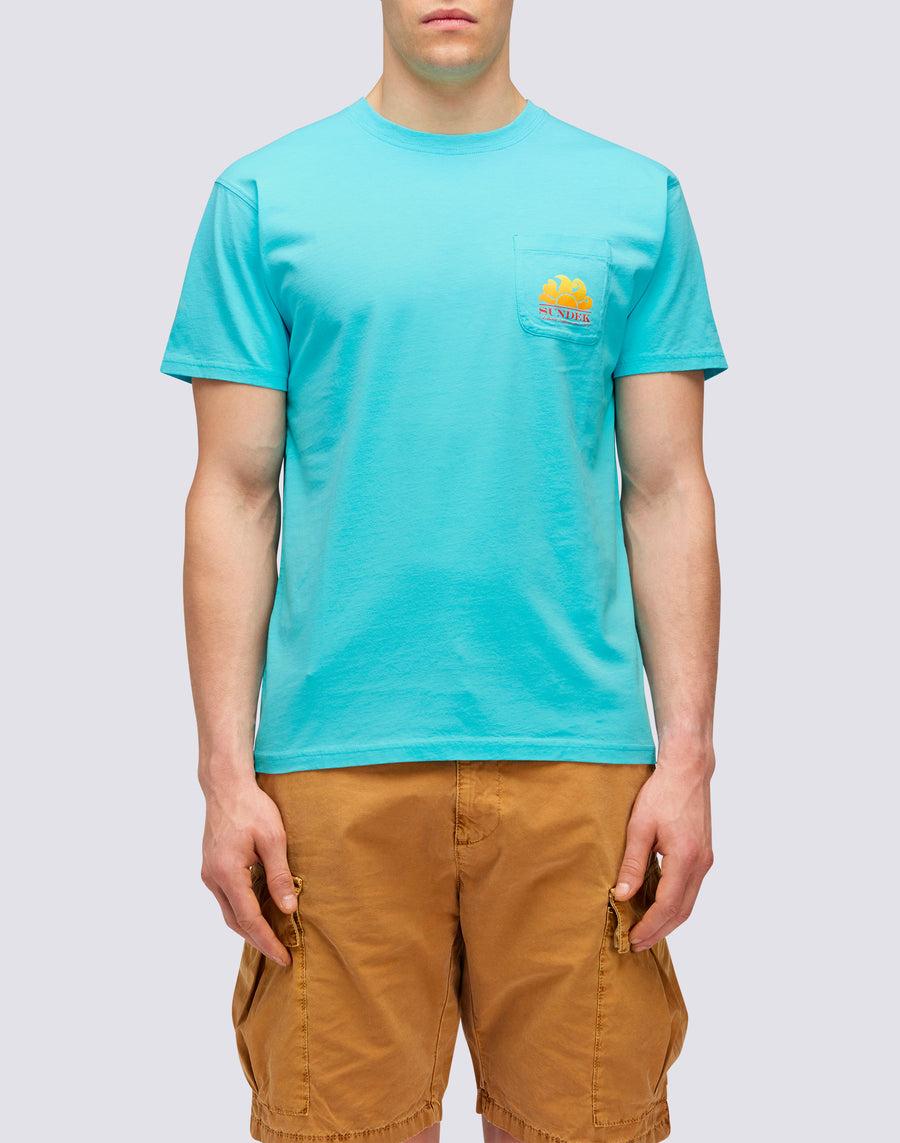 Sundek T-SHIRT NEW HERBERT GIROCOLLO CON MAXI-LOGO m028tej7800-05200 Presa