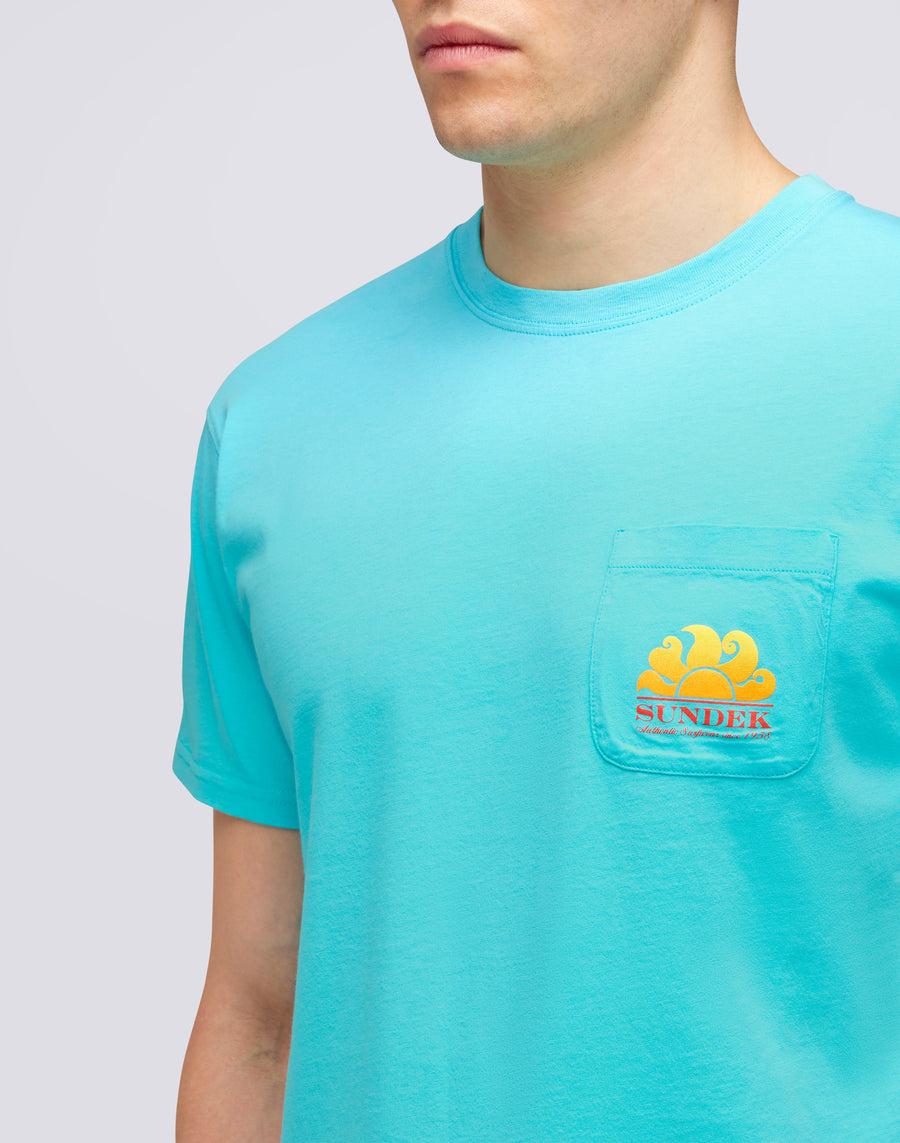 Sundek T-SHIRT NEW HERBERT GIROCOLLO CON MAXI-LOGO m028tej7800-05200 Presa