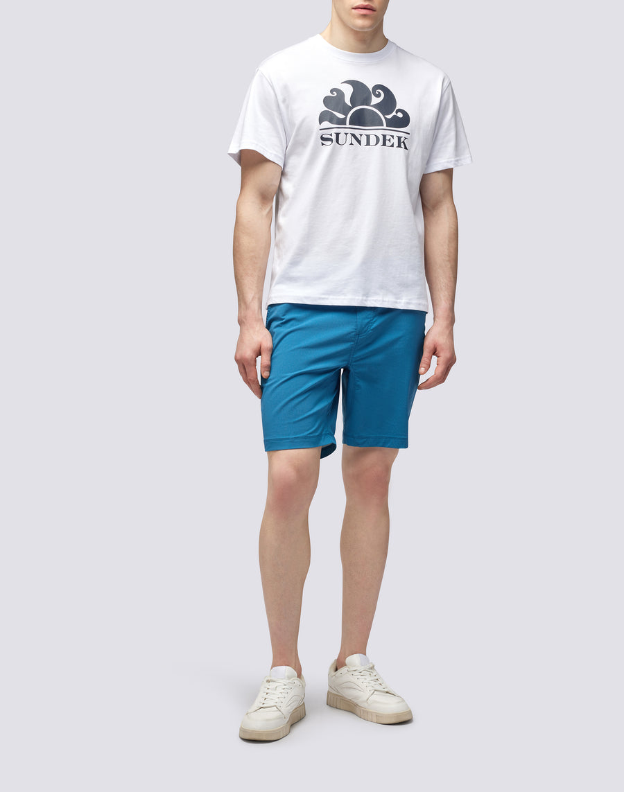 Sundek T-SHIRT GIROCOLLO CON STAMPA LOGO m021tej7800-00607 Consegna Veloce